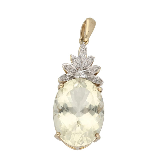 Light Green Amethyst Sapphire Pendant